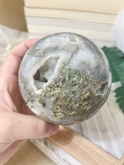 moss agate sphere