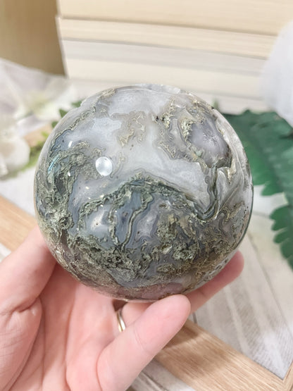 moss agate sphere