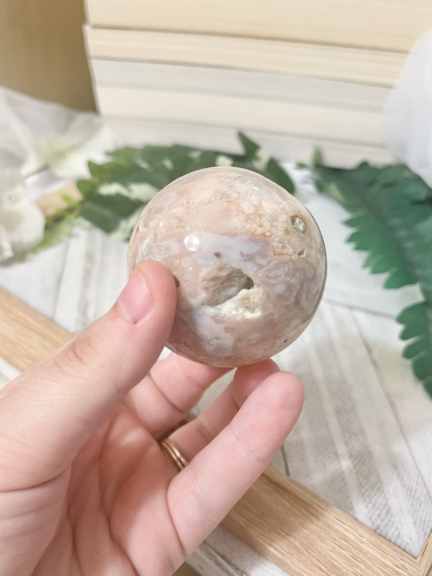 flower agate sphere