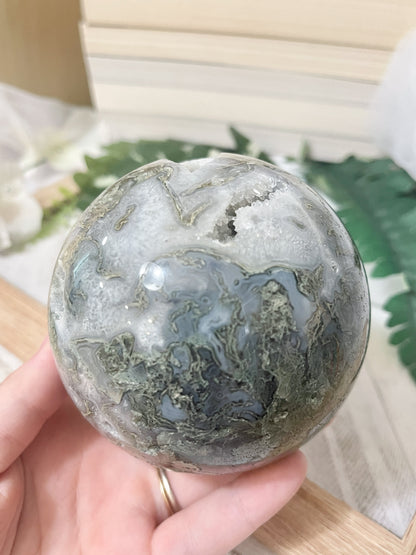 moss agate sphere