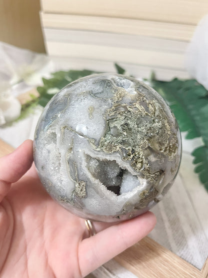 moss agate sphere